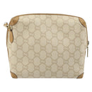 GUCCI GG Plus Supreme Shoulder Bag PVC Beige Gold Auth ep13904-3