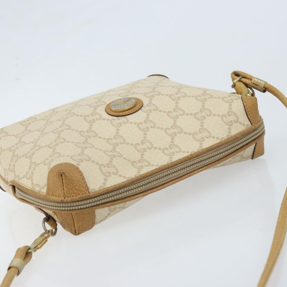 GUCCI GG Plus Supreme Shoulder Bag PVC Beige Gold Auth ep13904