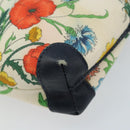 GUCCI Flora Shoulder Bag Canvas Leather White Gold 007 115 1093 Auth ep13906-9