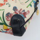 GUCCI Flora Shoulder Bag Canvas Leather White Gold 007 115 1093 Auth ep13906-15
