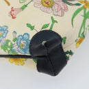 GUCCI Flora Shoulder Bag Canvas Leather White Gold 007 115 1093 Auth ep13906-16