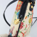 GUCCI Flora Shoulder Bag Canvas Leather White Gold 007 115 1093 Auth ep13906-10