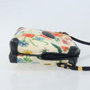 GUCCI Flora Shoulder Bag Canvas Leather White Gold 007 115 1093 Auth ep13906-3