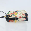 GUCCI Flora Shoulder Bag Canvas Leather White Gold 007 115 1093 Auth ep13906-4