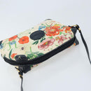 GUCCI Flora Shoulder Bag Canvas Leather White Gold 007 115 1093 Auth ep13906-6