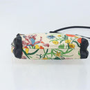 GUCCI Flora Shoulder Bag Canvas Leather White Gold 007 115 1093 Auth ep13906-5