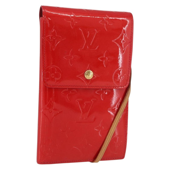 LOUIS VUITTON Monogram Vernis Walker Wallet Red M91153 LV Auth ep13908