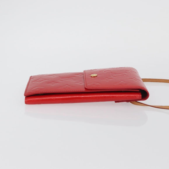 LOUIS VUITTON Monogram Vernis Walker Wallet Red M91153 LV Auth ep13908