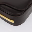 GUCCI Shoulder Bag Leather Brown Gold Auth ep13909-10