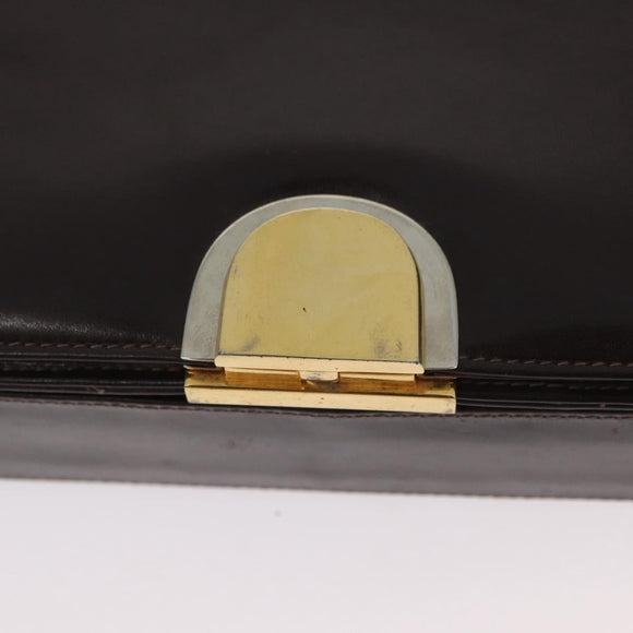 GUCCI Shoulder Bag Leather Brown Gold Auth ep13909