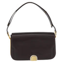 GUCCI Shoulder Bag Leather Brown Gold Auth ep13909-2