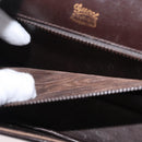 GUCCI Shoulder Bag Leather Brown Gold Auth ep13909-21