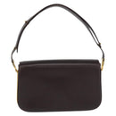 GUCCI Shoulder Bag Leather Brown Gold Auth ep13909-3