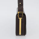 GUCCI Shoulder Bag Leather Brown Gold Auth ep13909-5