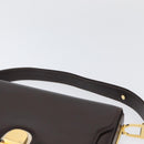 GUCCI Shoulder Bag Leather Brown Gold Auth ep13909-8