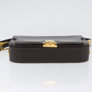 GUCCI Shoulder Bag Leather Brown Gold Auth ep13909-9