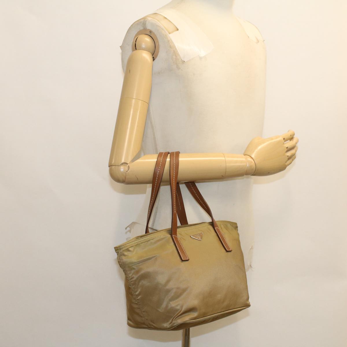 PRADA Hand Bag Nylon Brown Auth ep1391