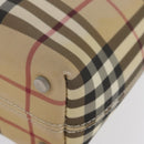 BURBERRY Nova Check Hand Bag PVC Beige Silver Auth ep13911-14