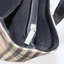 BURBERRY Nova Check Hand Bag PVC Beige Silver Auth ep13911-24