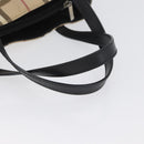 BURBERRY Nova Check Hand Bag PVC Beige Silver Auth ep13911-7