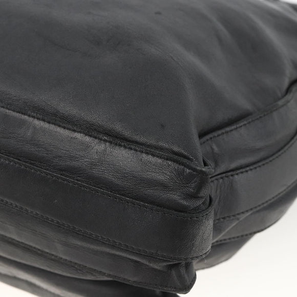 LOEWE Shoulder Bag Leather Black Auth ep13912