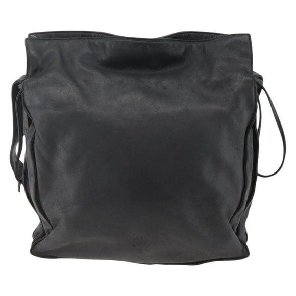 LOEWE Shoulder Bag Leather Black Auth ep13912