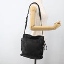 LOEWE Shoulder Bag Leather Black Auth ep13912-23