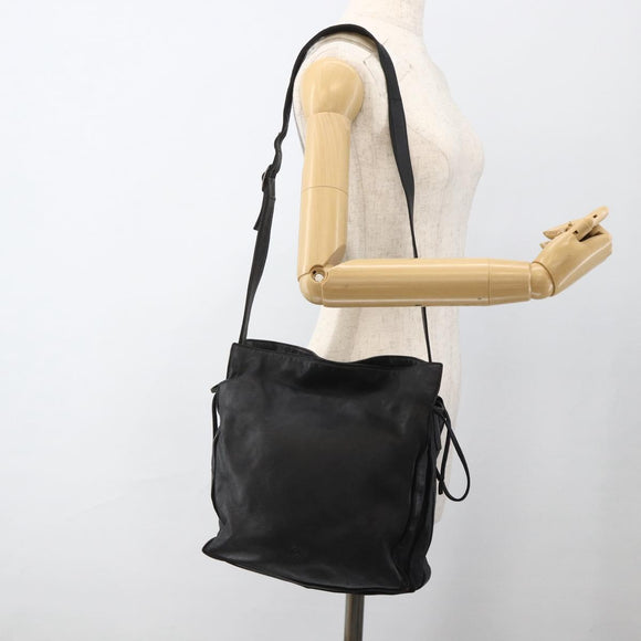 LOEWE Shoulder Bag Leather Black Auth ep13912
