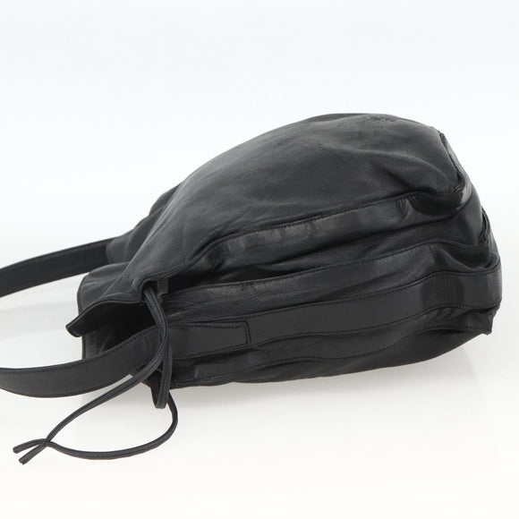 LOEWE Shoulder Bag Leather Black Auth ep13912