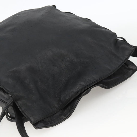 LOEWE Shoulder Bag Leather Black Auth ep13912