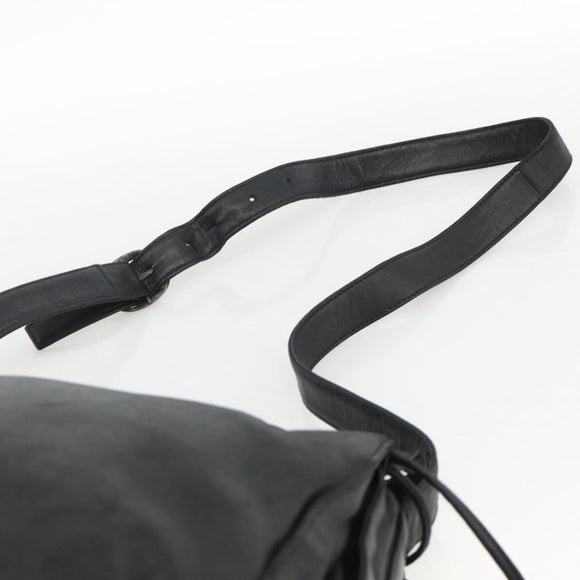 LOEWE Shoulder Bag Leather Black Auth ep13912