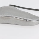 Christian Dior Trotter Canvas Saddle Accessory Pouch PVC Silver Auth ep13915A-11
