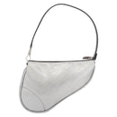 Christian Dior Trotter Canvas Saddle Accessory Pouch PVC Silver Auth ep13915A-2