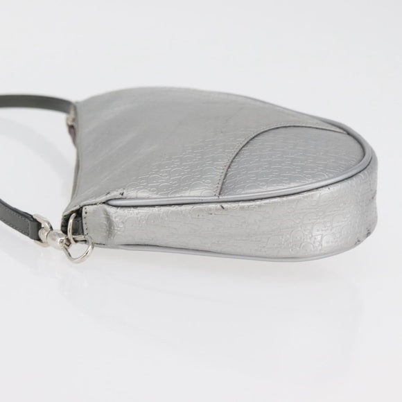 Christian Dior Trotter Canvas Saddle Accessory Pouch PVC Silver Auth ep13915A