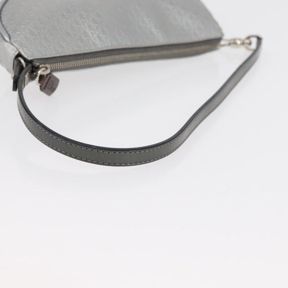 Christian Dior Trotter Canvas Saddle Accessory Pouch PVC Silver Auth ep13915A