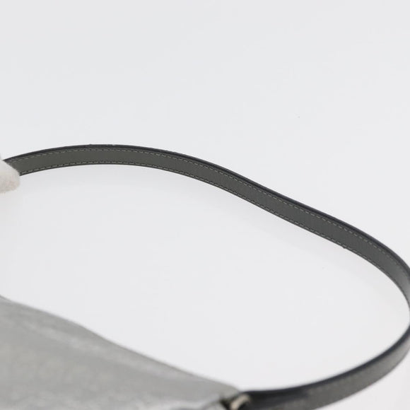 Christian Dior Trotter Canvas Saddle Accessory Pouch PVC Silver Auth ep13915A