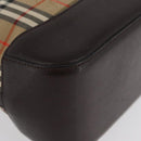 BURBERRY Nova Check Hand Bag Canvas Beige Gold Auth ep13921-11