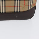 BURBERRY Nova Check Hand Bag Canvas Beige Gold Auth ep13921-3