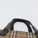 BURBERRY Nova Check Hand Bag Canvas Beige Gold Auth ep13921-9