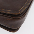 GUCCI Web Sherry Line Shoulder Bag Leather Brown Gold Auth ep13922-10