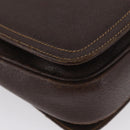 GUCCI Web Sherry Line Shoulder Bag Leather Brown Gold Auth ep13922-12