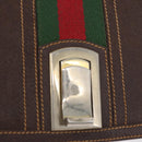 GUCCI Web Sherry Line Shoulder Bag Leather Brown Gold Auth ep13922-14