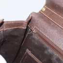 GUCCI Web Sherry Line Shoulder Bag Leather Brown Gold Auth ep13922-21