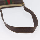 GUCCI Web Sherry Line Shoulder Bag Leather Brown Gold Auth ep13922-7