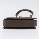 GUCCI Web Sherry Line Shoulder Bag Leather Brown Gold Auth ep13922-9