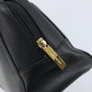 BURBERRY Hand Bag Leather Black Gold Auth ep13929-18