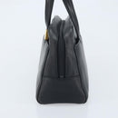 BURBERRY Hand Bag Leather Black Gold Auth ep13929-3