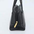 BURBERRY Hand Bag Leather Black Gold Auth ep13929-4
