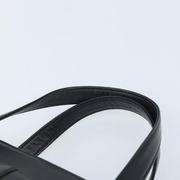BURBERRY Hand Bag Leather Black Gold Auth ep13929
