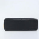 BURBERRY Hand Bag Leather Black Gold Auth ep13929-5